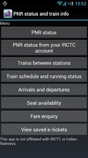 Download PNR status and train info